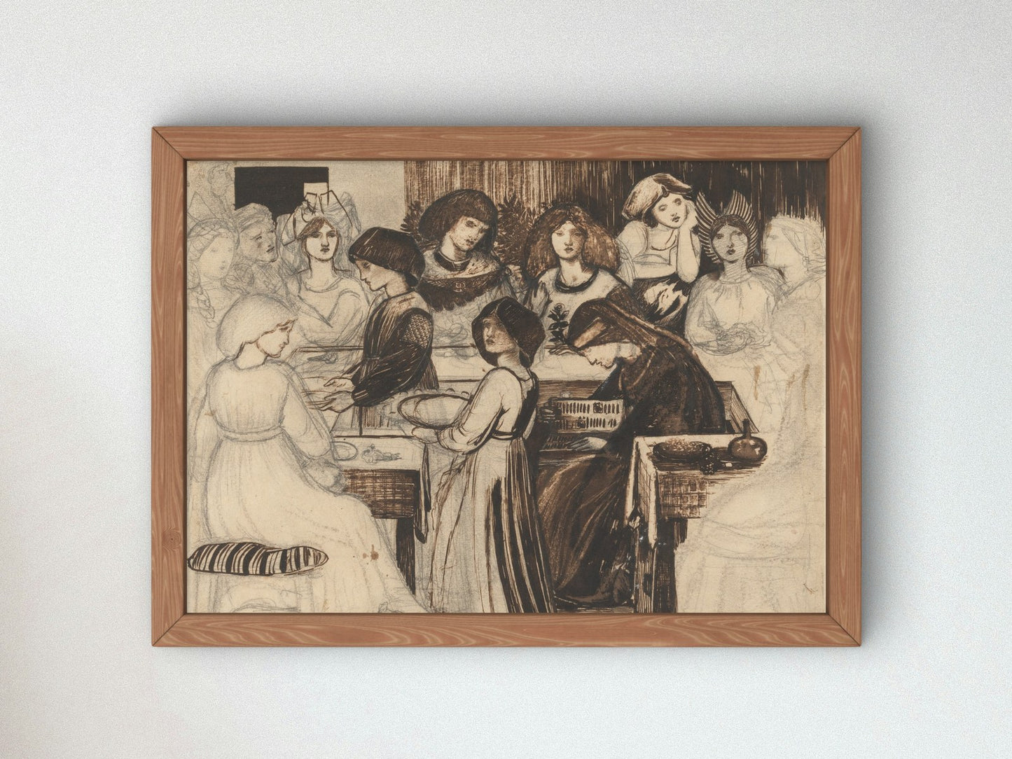 Study for The Wedding Feast of Sir Degrevaunt by Edward Burne Jones, Wall Art Print, Fine Art Reproduction, Museum Quality Decor, Poster
