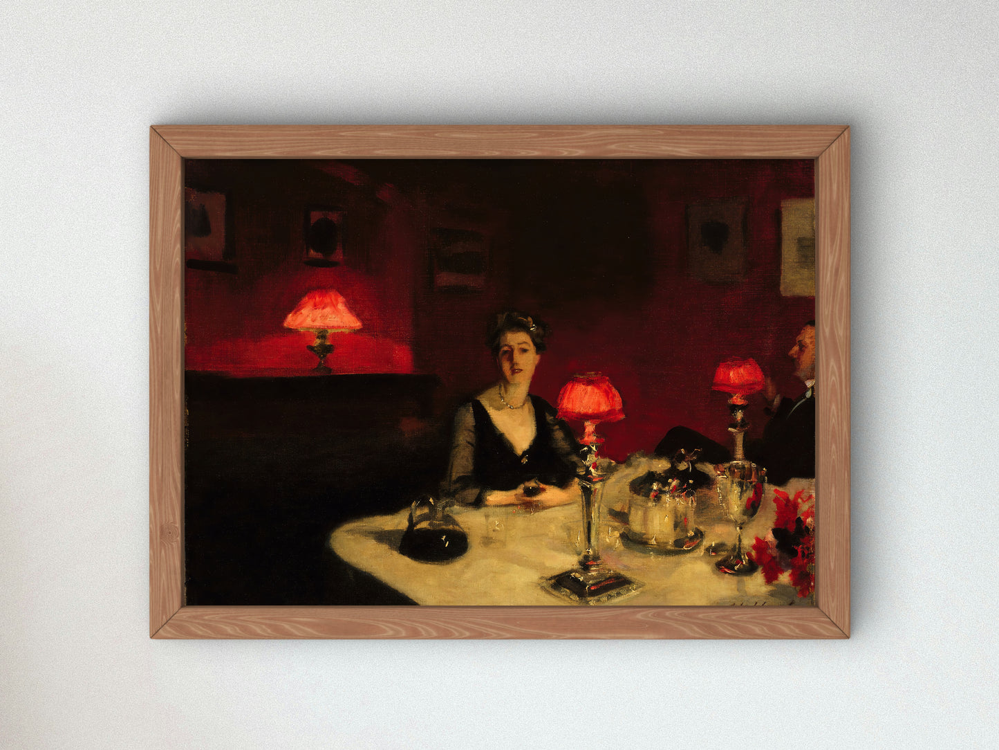 A Dinner Table at Night by John Singer Sargent 1884, Wall Art Print, Fine Art Reproduction, Museum Quality Decor, Poster