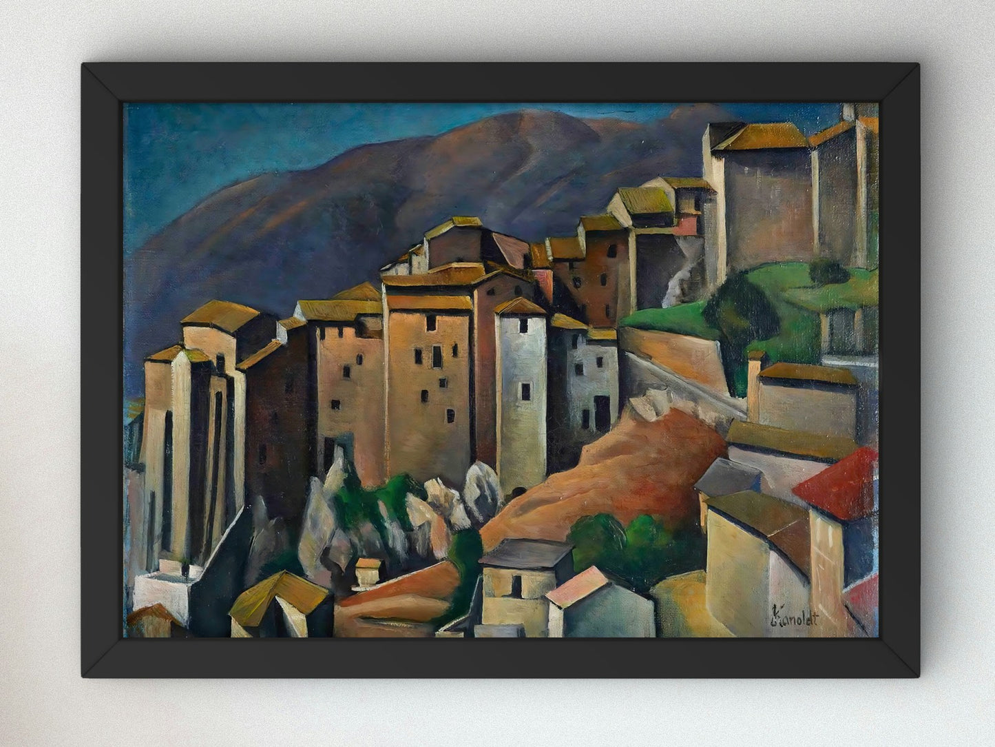Olevano by Alexander Kanoldt 1924, Wall Art Print, Fine Art Reproduction, Museum Quality Decor, Poster