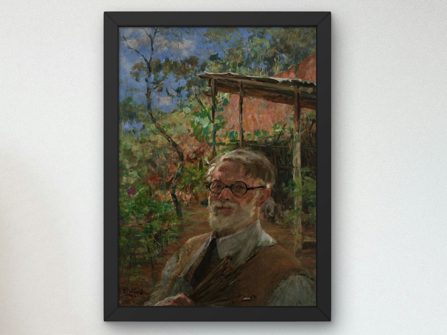 Self Portrait Outdoors by Eliseu Visconti 1943, Wall Art Print, Fine Art Reproduction, Museum Quality Decor, Poster