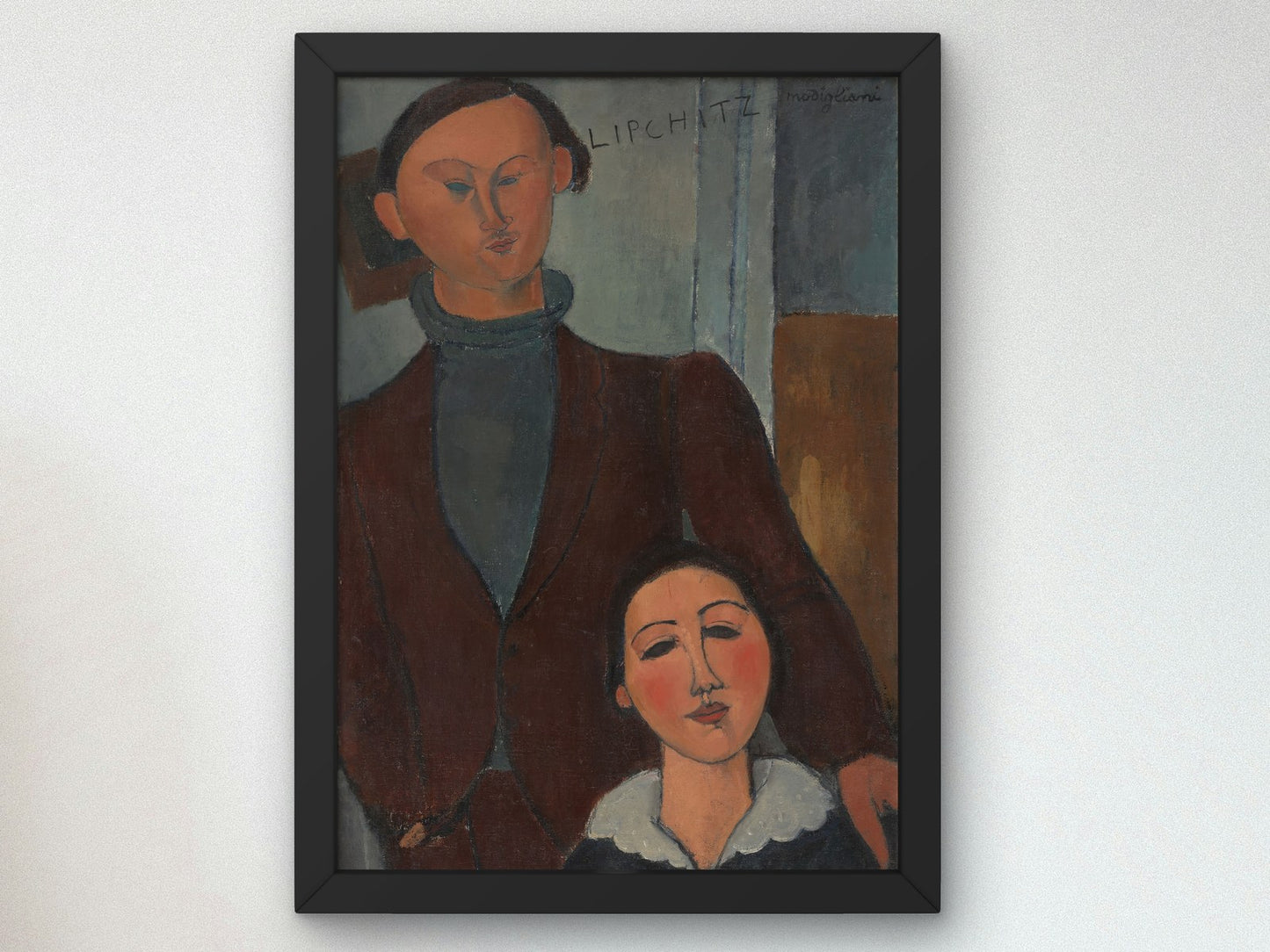 Jacques and Berthe Lipchitz by Amedeo Modigliani 1916, Wall Art Print, Fine Art Reproduction, Museum Quality Decor, Poster