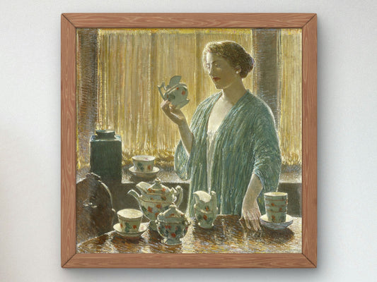 Strawberry Tea Set by Childe Hassam 1912, Wall Art Print, Fine Art Reproduction, Museum Quality Decor, Poster