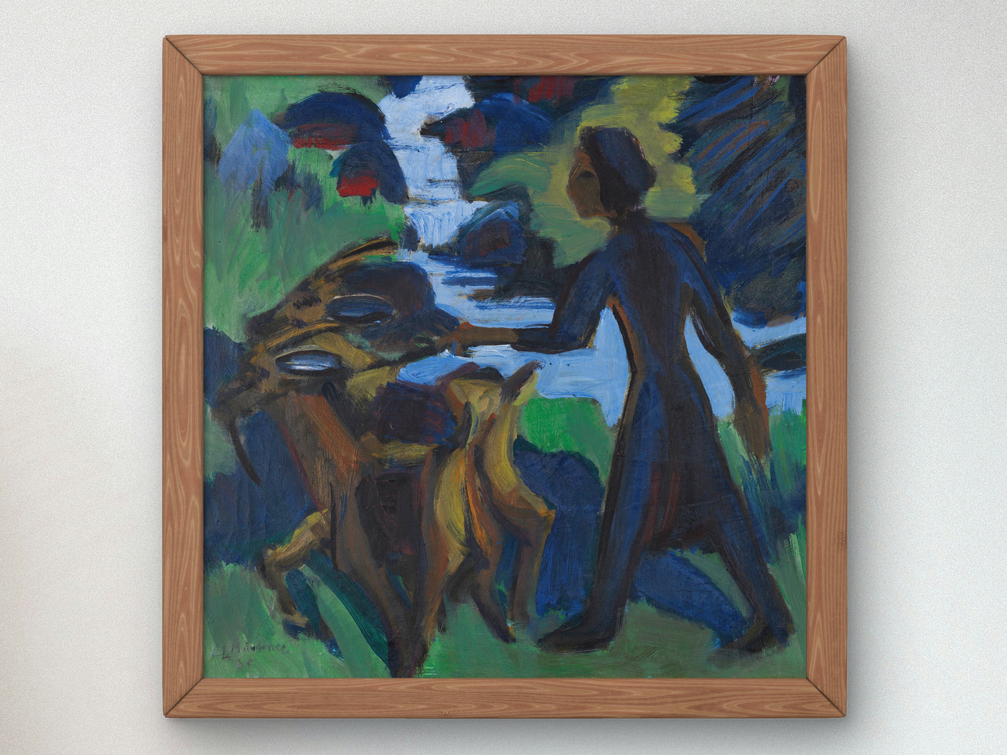 Woman with Goat by Ernst Ludwig Kirchner 1938, Wall Art Print, Fine Art Reproduction, Museum Quality Decor, Poster