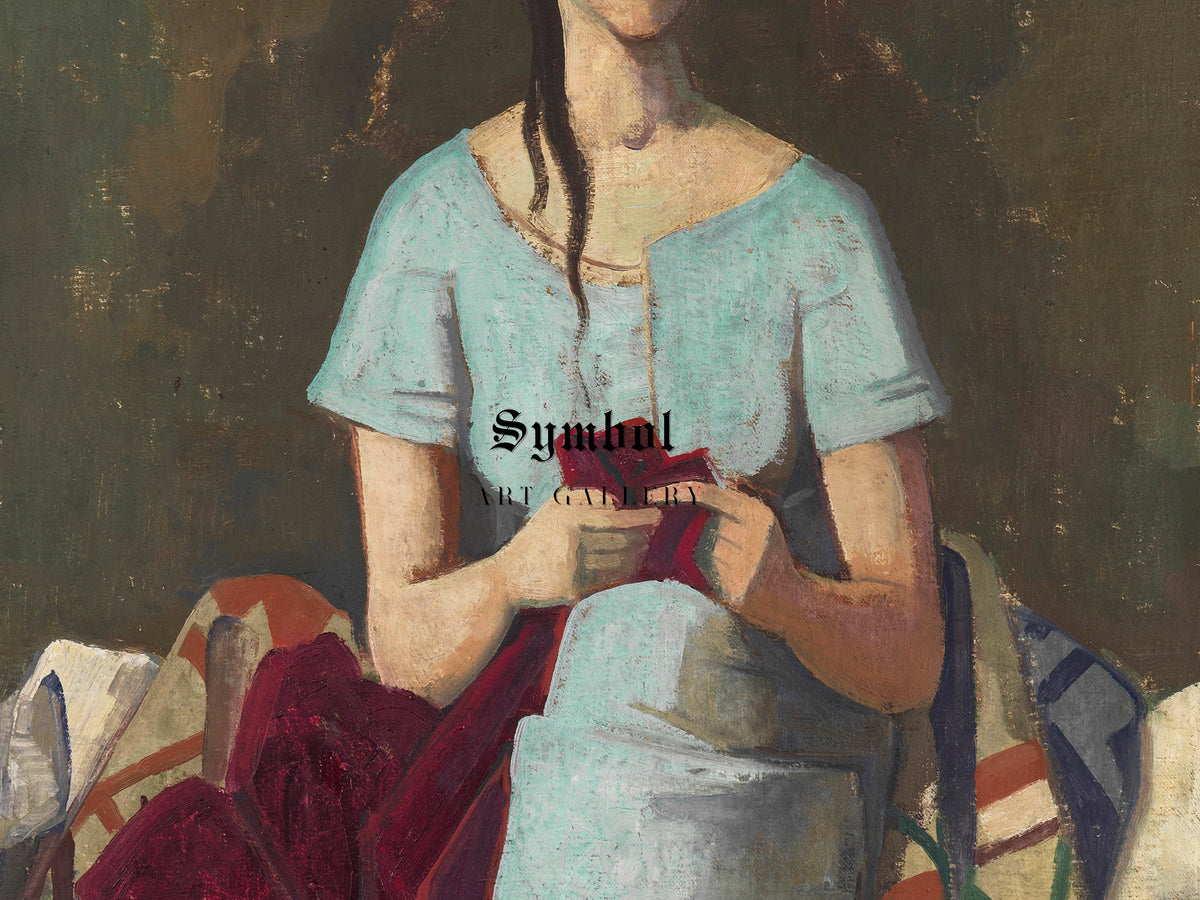 Seamstress by Karl Hofer 1943, Wall Art Print, Fine Art Reproduction, Museum Quality Decor, Poster