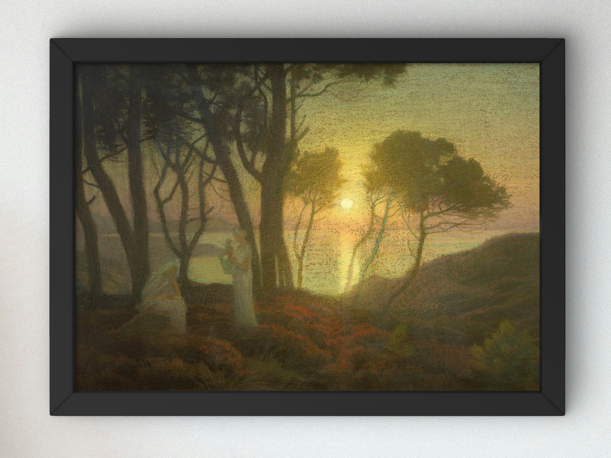 The Lute Player at Dusk by Émile René Ménard, Wall Art Print, Fine Art Reproduction, Museum Quality Decor, Poster