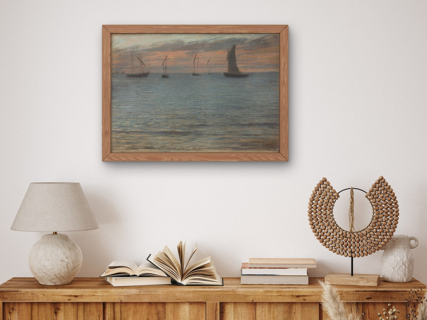 A Seascape at Sunset by Ernest Ange Duez, Wall Art Print, Fine Art Reproduction, Museum Quality Decor, Poster