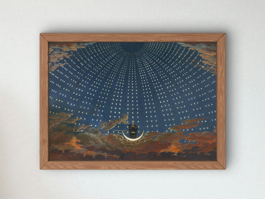Magic Flute Hall of Stars by Karl Friedrich Schinkel 1847, Wall Art Print, Fine Art Reproduction, Museum Quality Decor, Poster