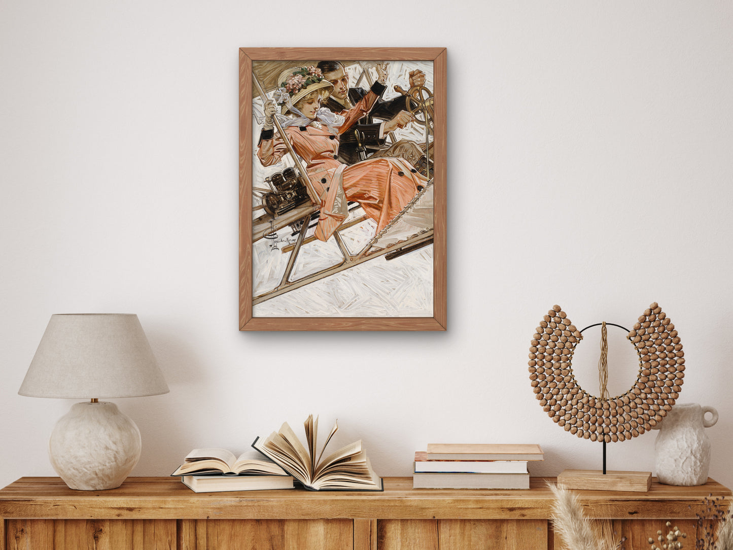 First Airplane Ride by Joseph Christian Leyendecker 1909, Wall Art Print, Fine Art Reproduction, Museum Quality Decor, Poster