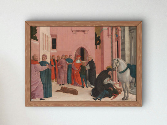 Saint Dominic Resuscitating Napoleone Orsini by Bartolomeo Degli Erri 1467, Wall Art Print, Fine Art Reproduction, Museum Quality Decor