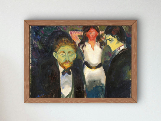Jealousy by Edvard Munch 1907, Wall Art Print, Fine Art Reproduction, Museum Quality Decor, Poster