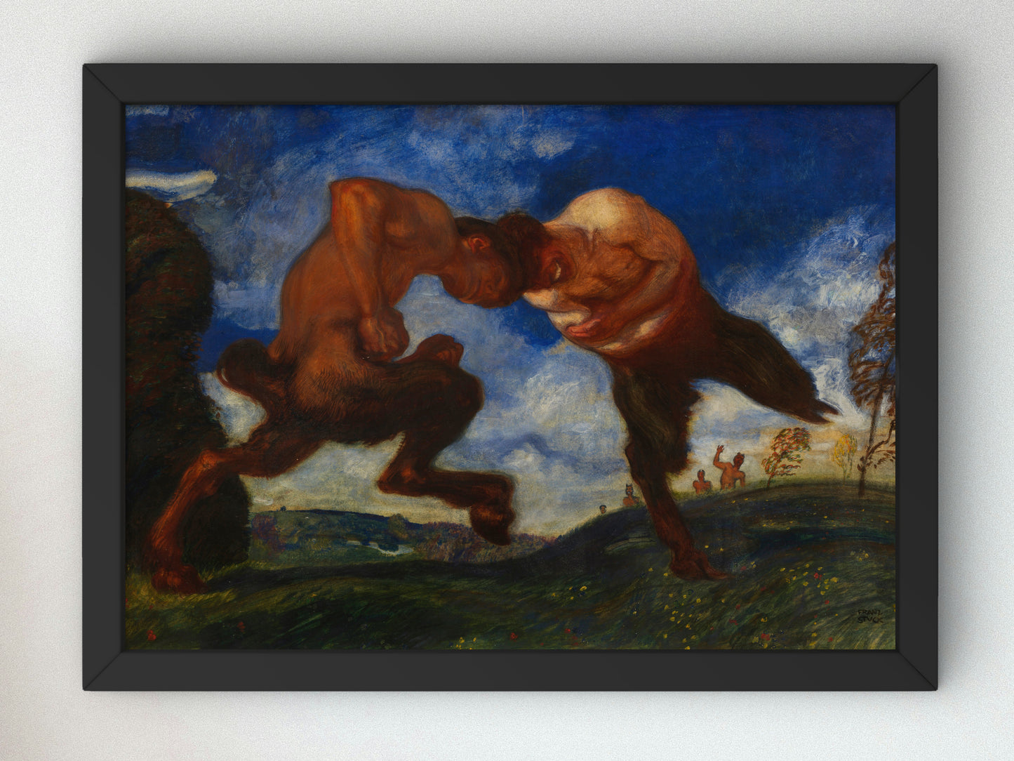 Fighting Fauns by Franz von Stuck 1898, Wall Art Print, Fine Art Reproduction, Museum Quality Decor, Poster