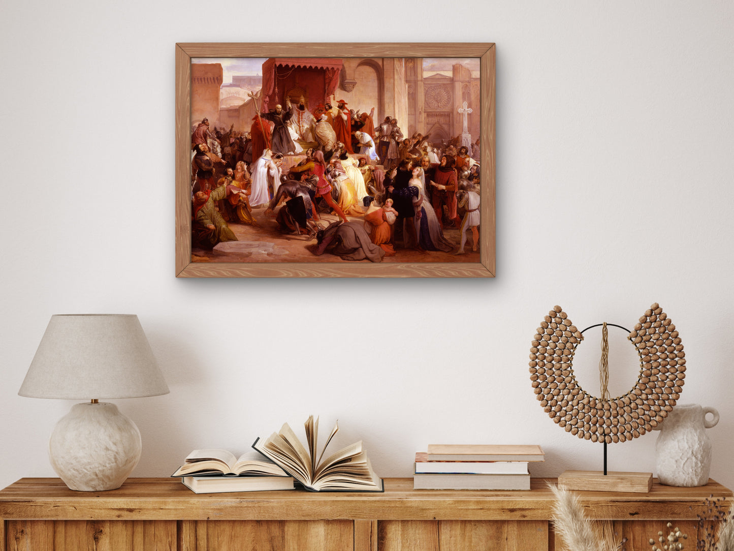 Pope Urban II Preaching the First Crusade in the Square of Clermont by Francesco Hayez 1835, Wall Art Print, Fine Art Reproduction