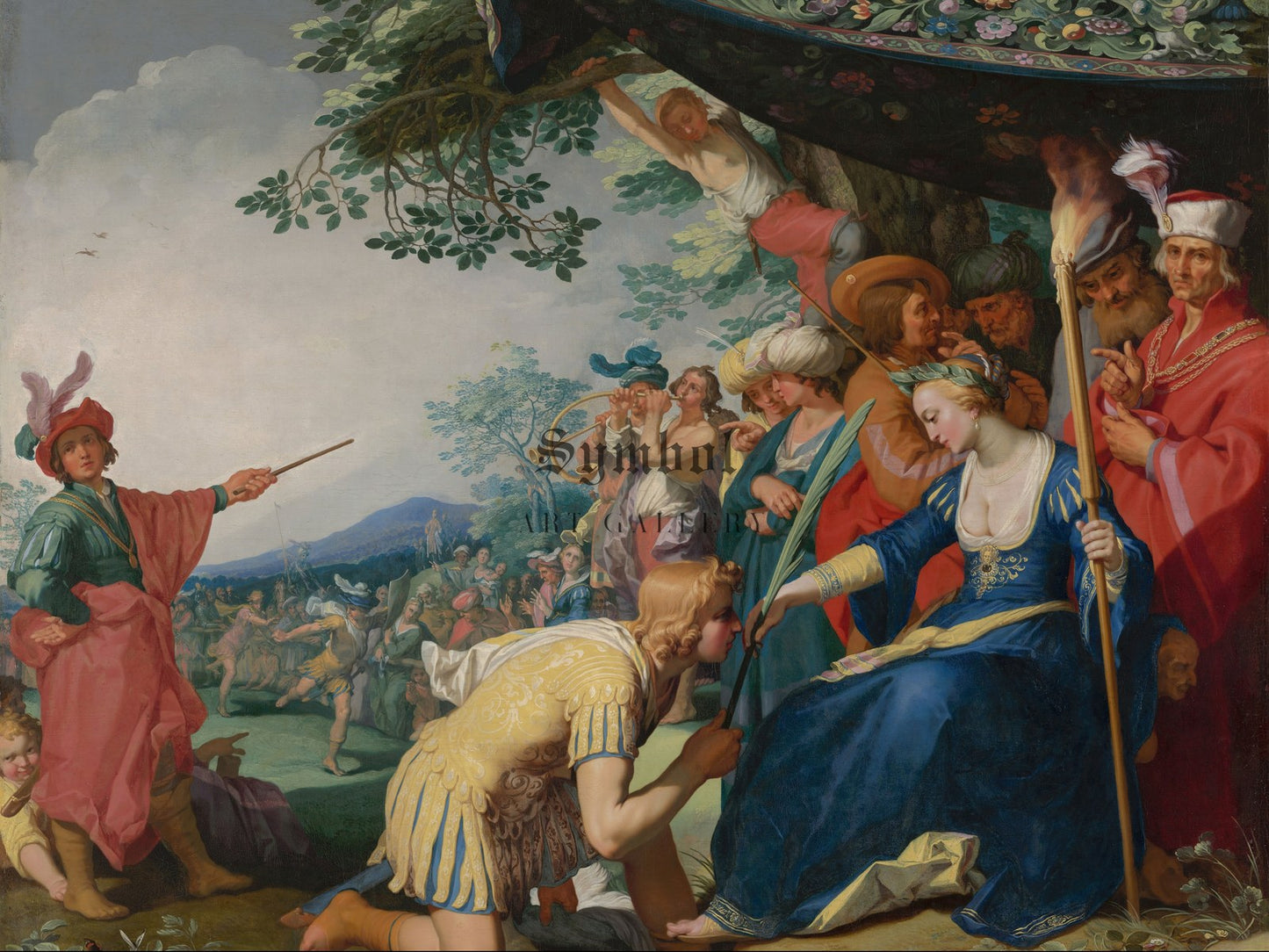 Theagenes Receiving the Palm of Honour from Chariclea by Abraham Bloemaert 1626, Wall Art Print, Fine Art Reproduction, Museum Quality Decor