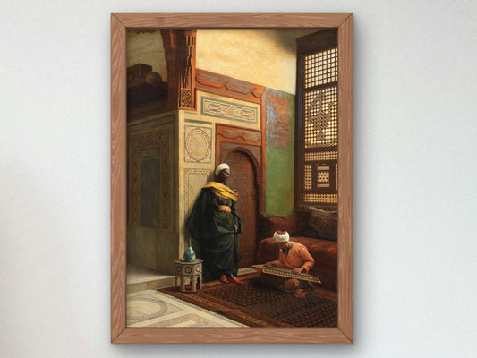 The Qanun Player by Ludwig Deutsch 1903, Wall Art Print, Fine Art Reproduction, Museum Quality Decor, Poster