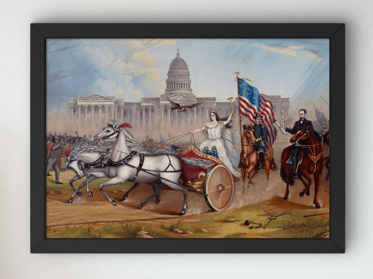 Emancipation Proclamation by A.A. Lamb 1864, Wall Art Print, Fine Art Reproduction, Museum Quality Decor, Poster