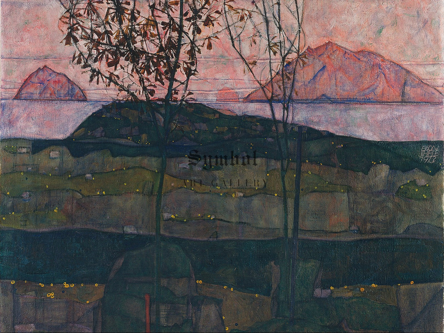 Setting Sun by Egon Schiele 1913, Wall Art Print, Fine Art Reproduction, Museum Quality Decor, Poster