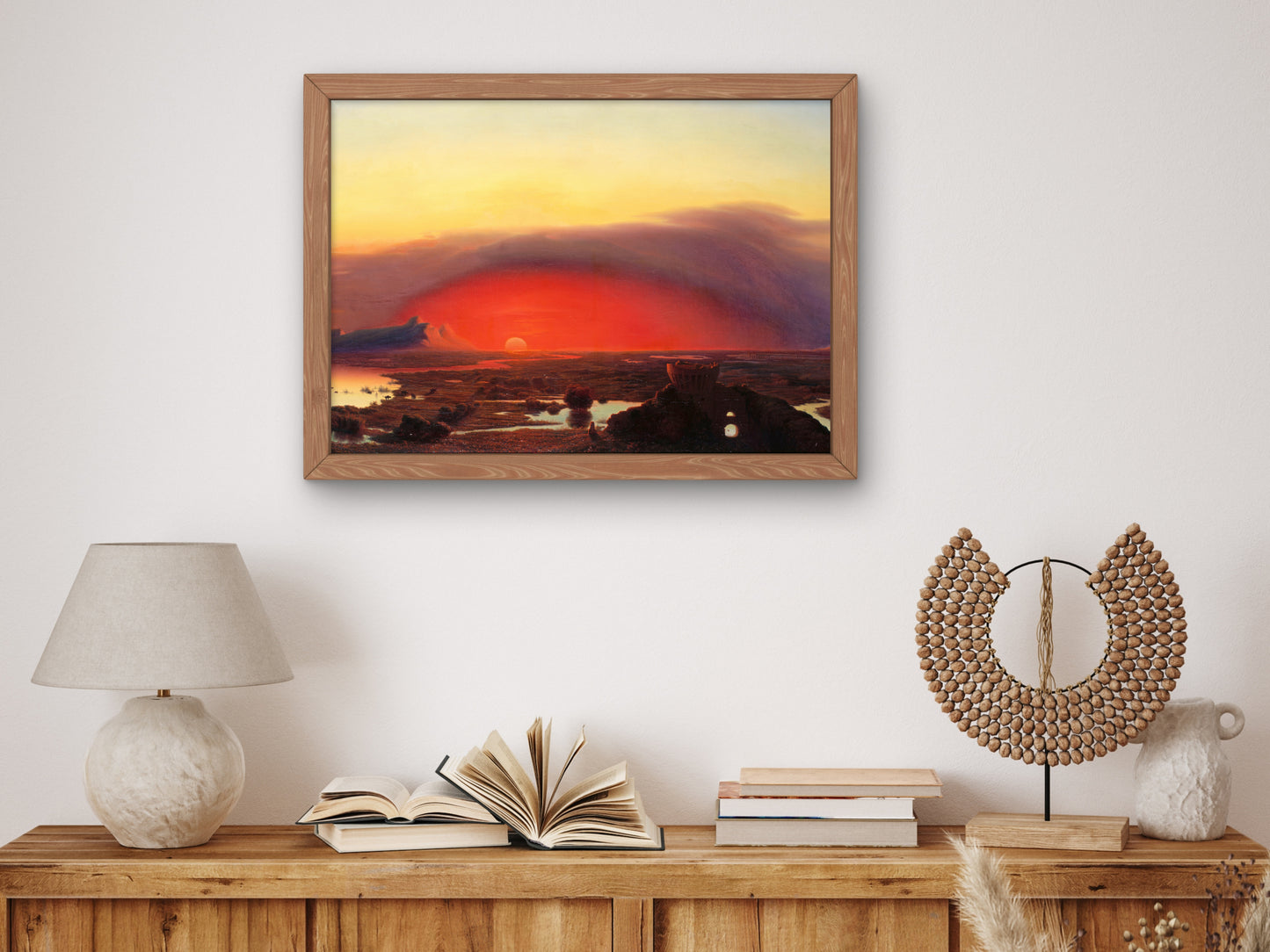 The Pontine Marshes at Sunset by August Kopisch 1848, Wall Art Print, Fine Art Reproduction, Museum Quality Decor, Poster