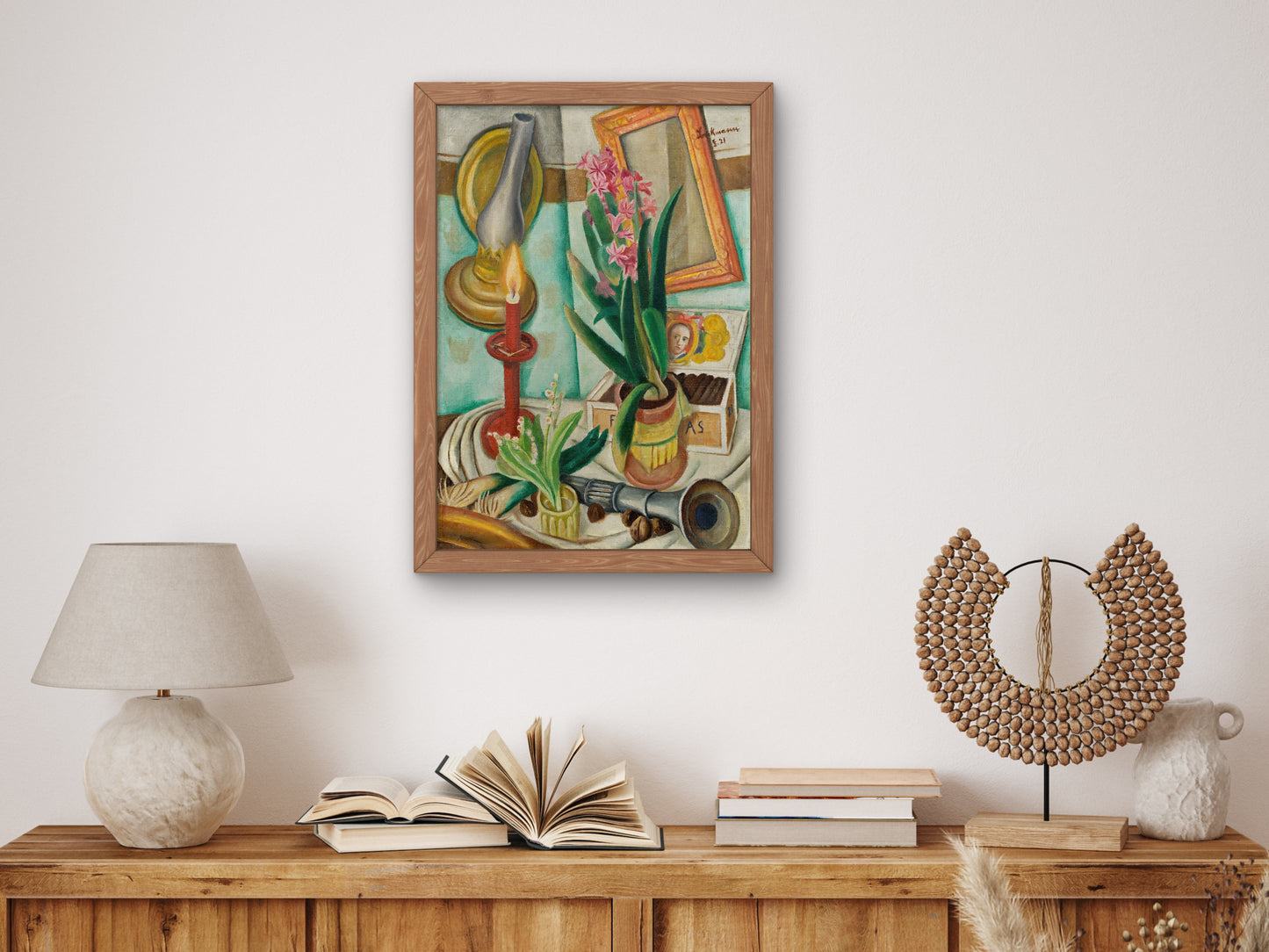 Still Life with Burning Candle by Max Beckmann 1921, Wall Art Print, Fine Art Reproduction, Museum Quality Decor, Poster