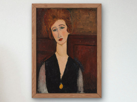 Portrait of a Woman by Amedeo Modigliani 1918, Wall Art Print, Fine Art Reproduction, Museum Quality Decor, Poster