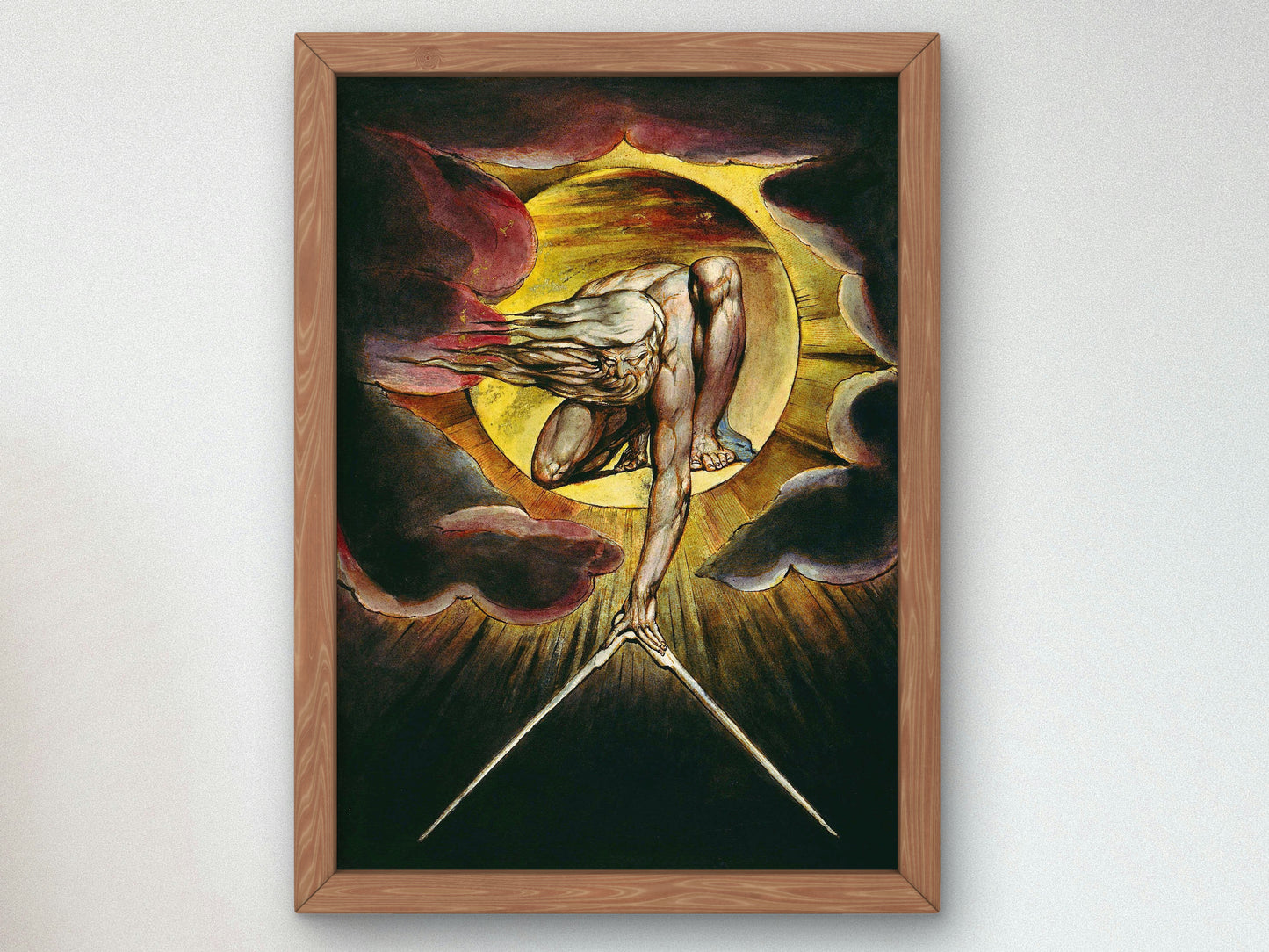 The Ancient of Days by William Blake 1794, Wall Art Print, Fine Art Reproduction, Museum Quality Decor, Poster