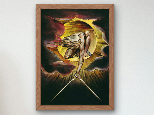 The Ancient of Days by William Blake 1794, Wall Art Print, Fine Art Reproduction, Museum Quality Decor, Poster