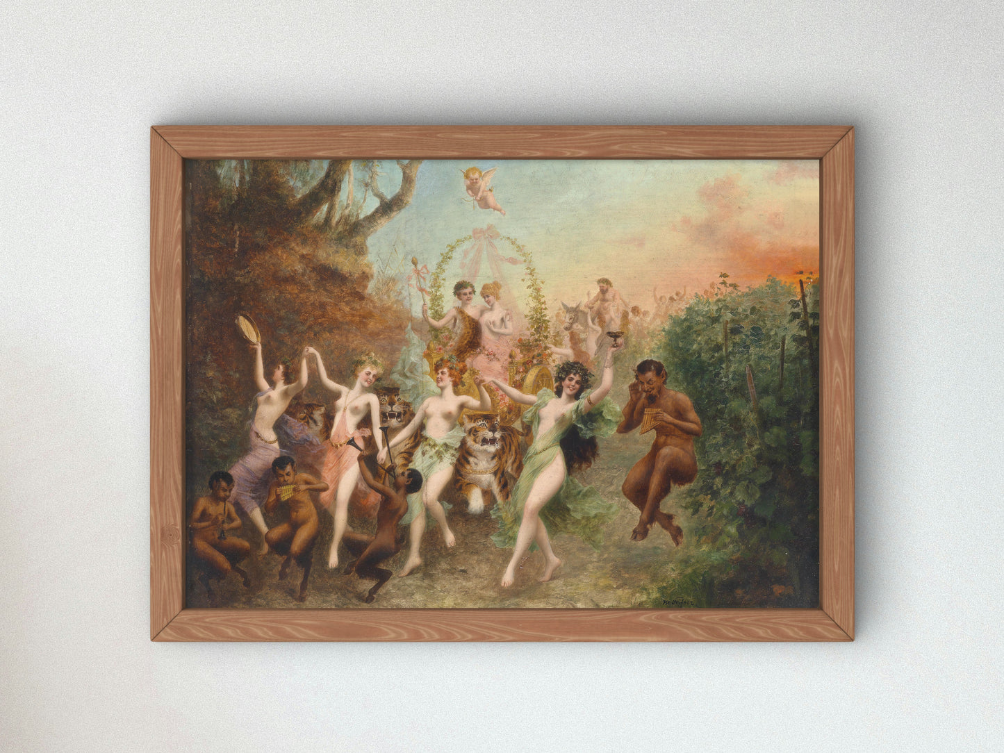 Festival of Fauns and Nymphs by Moritz Stifter 1905, Wall Art Print, Fine Art Reproduction, Museum Quality Decor, Poster