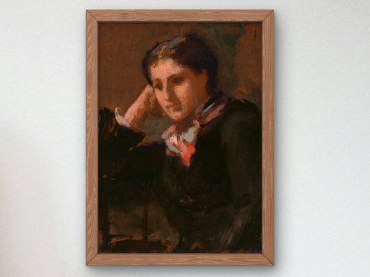 Portrait of a Young Man by Ellen Day Hale, Wall Art Print, Fine Art Reproduction, Museum Quality Decor, Poster