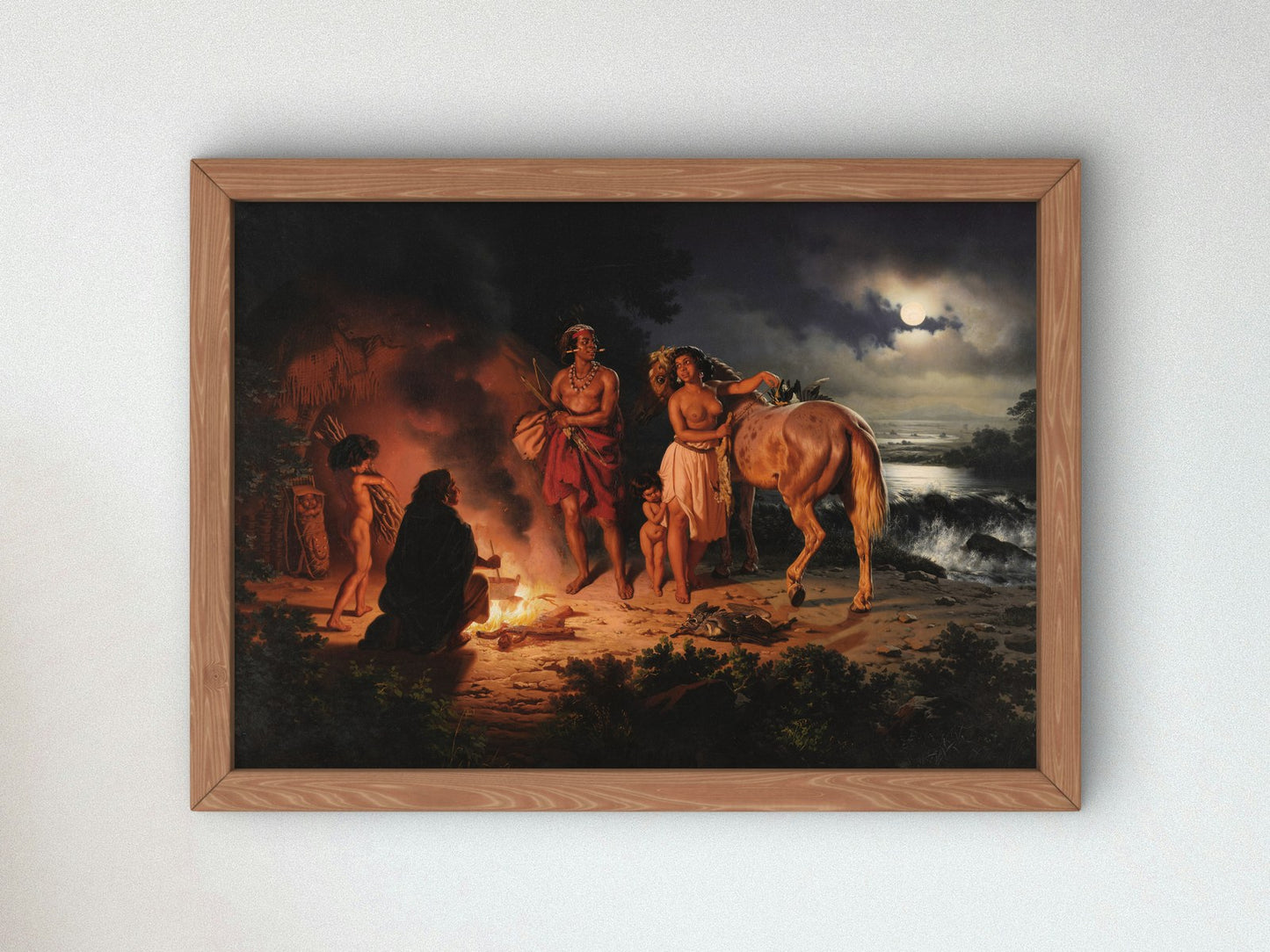 The Indian Camp by Charles Christian Nahl 1874, Wall Art Print, Fine Art Reproduction, Museum Quality Decor, Poster