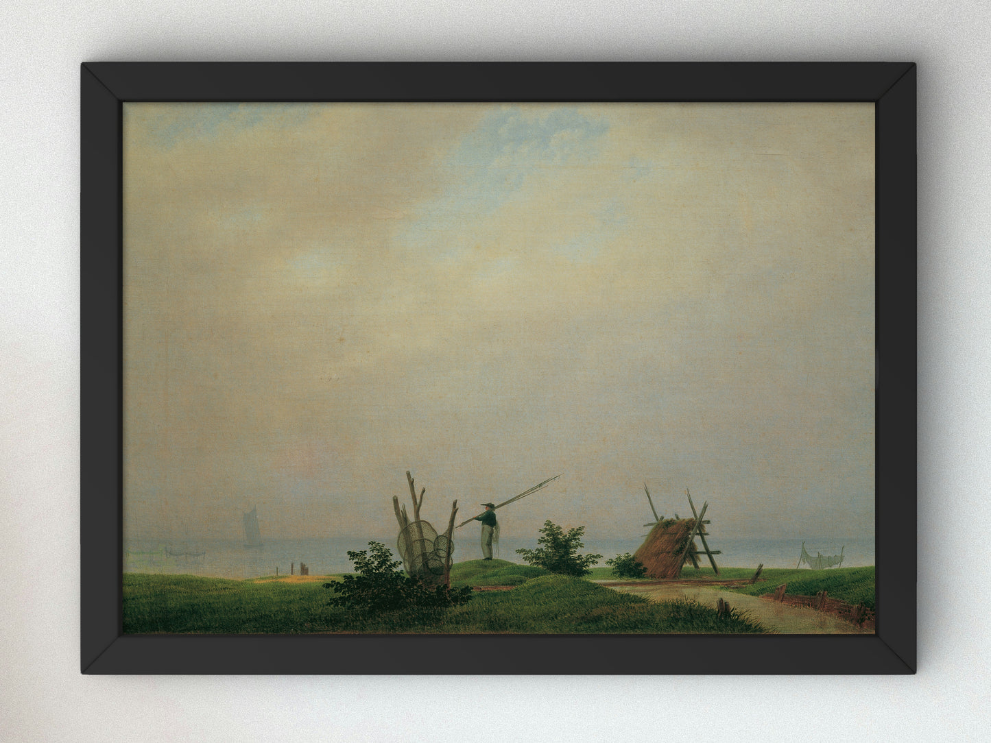 Beach with Fisherman by Caspar David Friedrich 1807, Wall Art Print, Fine Art Reproduction, Museum Quality Decor, Poster