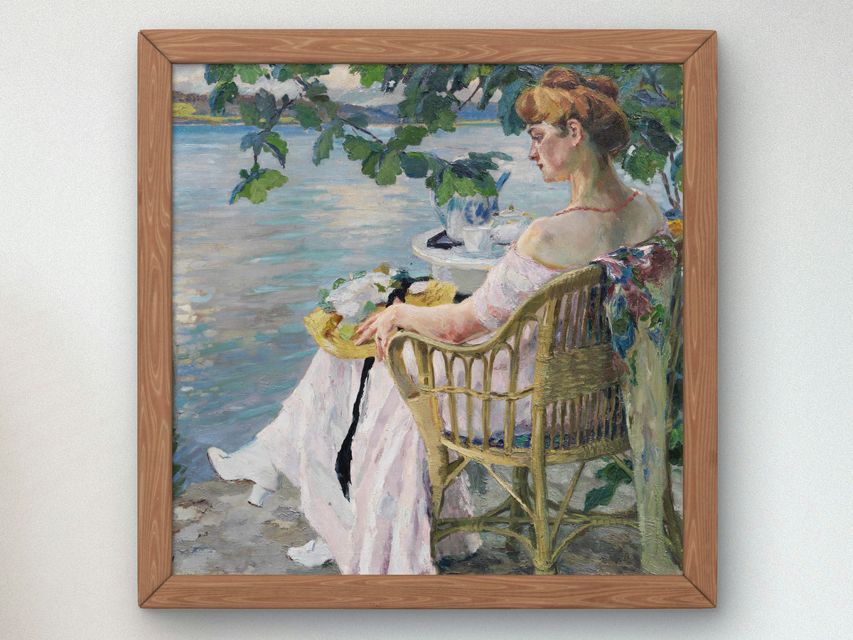 Summer Evening by Edward Cucuel 1916, Wall Art Print, Fine Art Reproduction, Museum Quality Decor, Poster