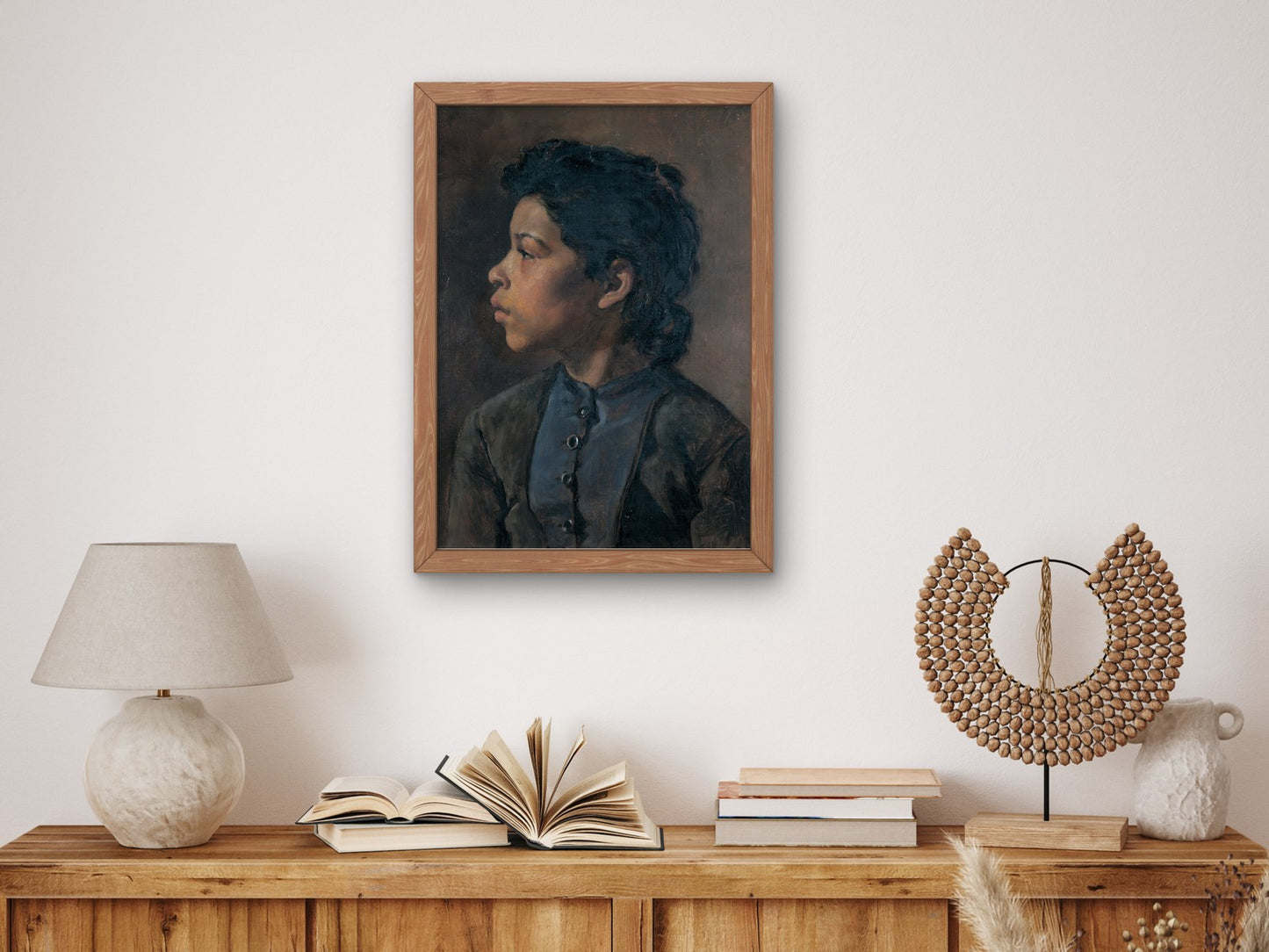 Head of a Girl by Elizabeth Nourse 1882, Wall Art Print, Fine Art Reproduction, Museum Quality Decor, Poster