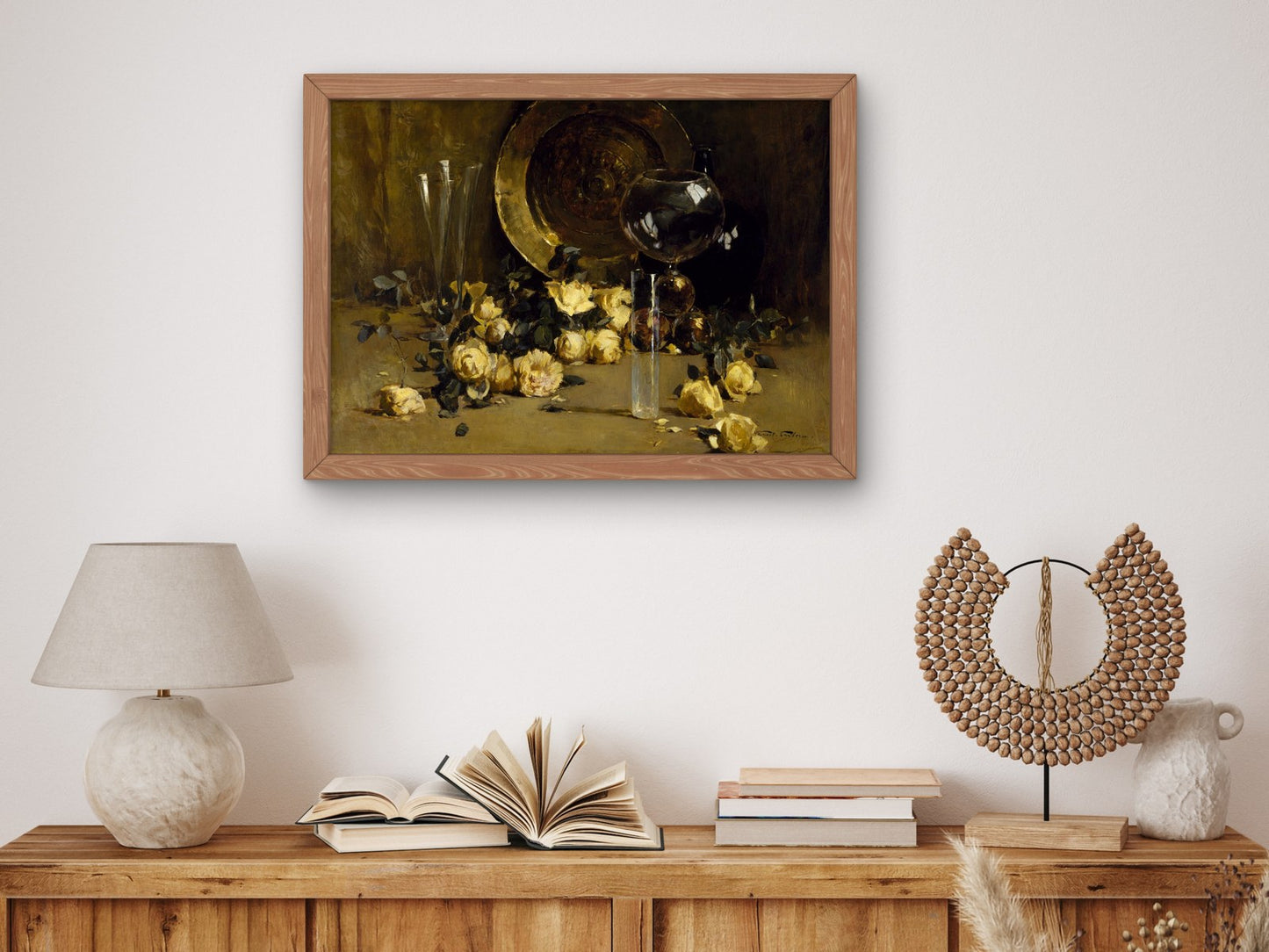 Still Life with Yellow Roses by Emil Carlsen 1885, Wall Art Print, Fine Art Reproduction, Museum Quality Decor, Poster