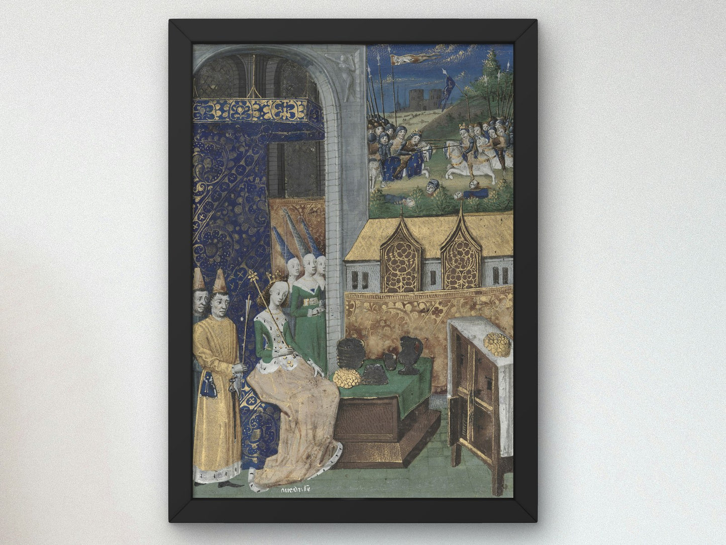 Queen Medusa and Her Court by Maître François 1470, Wall Art Print, Fine Art Reproduction, Museum Quality Decor, Poster