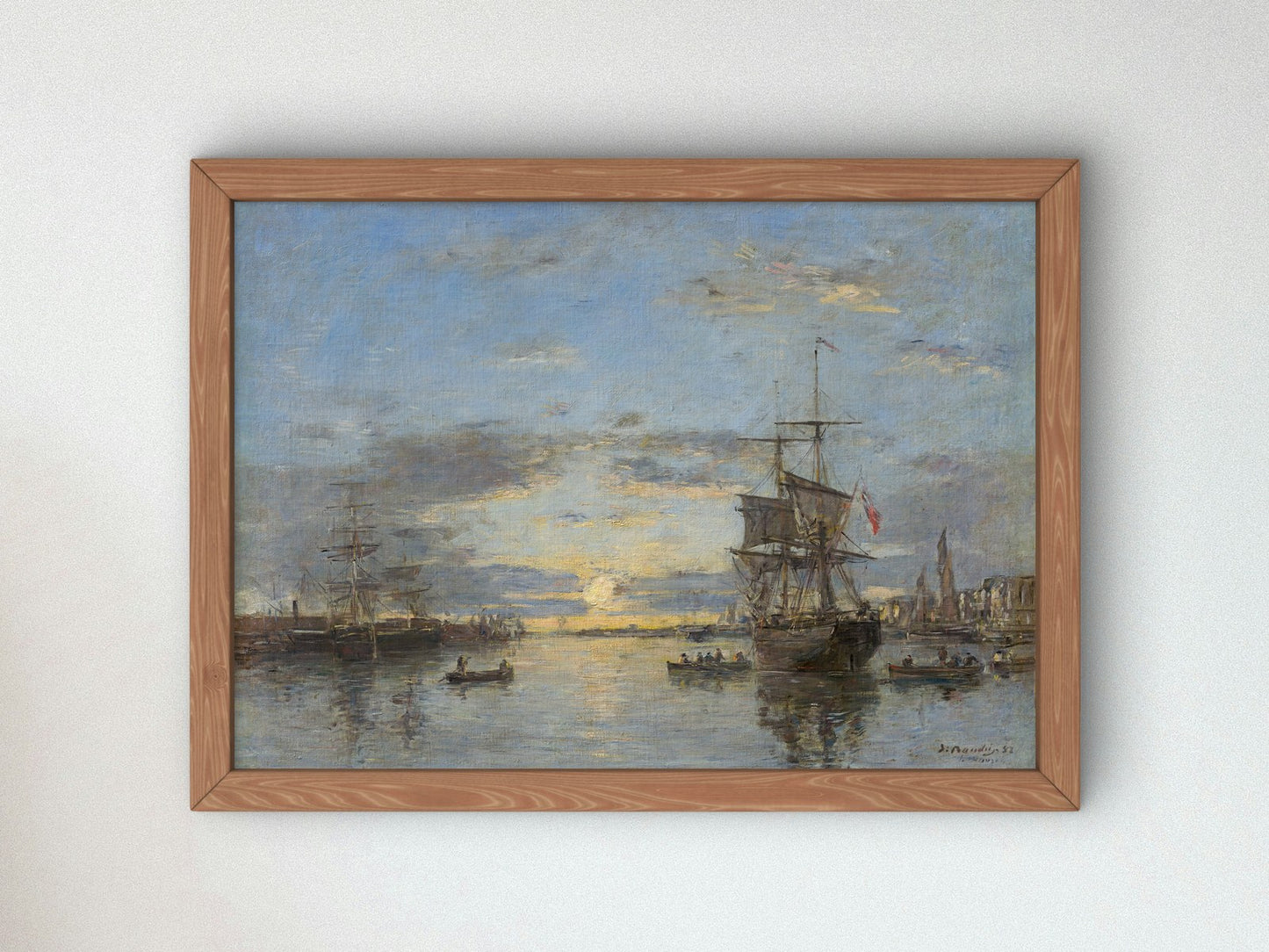 The Outer Harbor at Sunset by Eugène Boudin 1882, Wall Art Print, Fine Art Reproduction, Museum Quality Decor, Poster