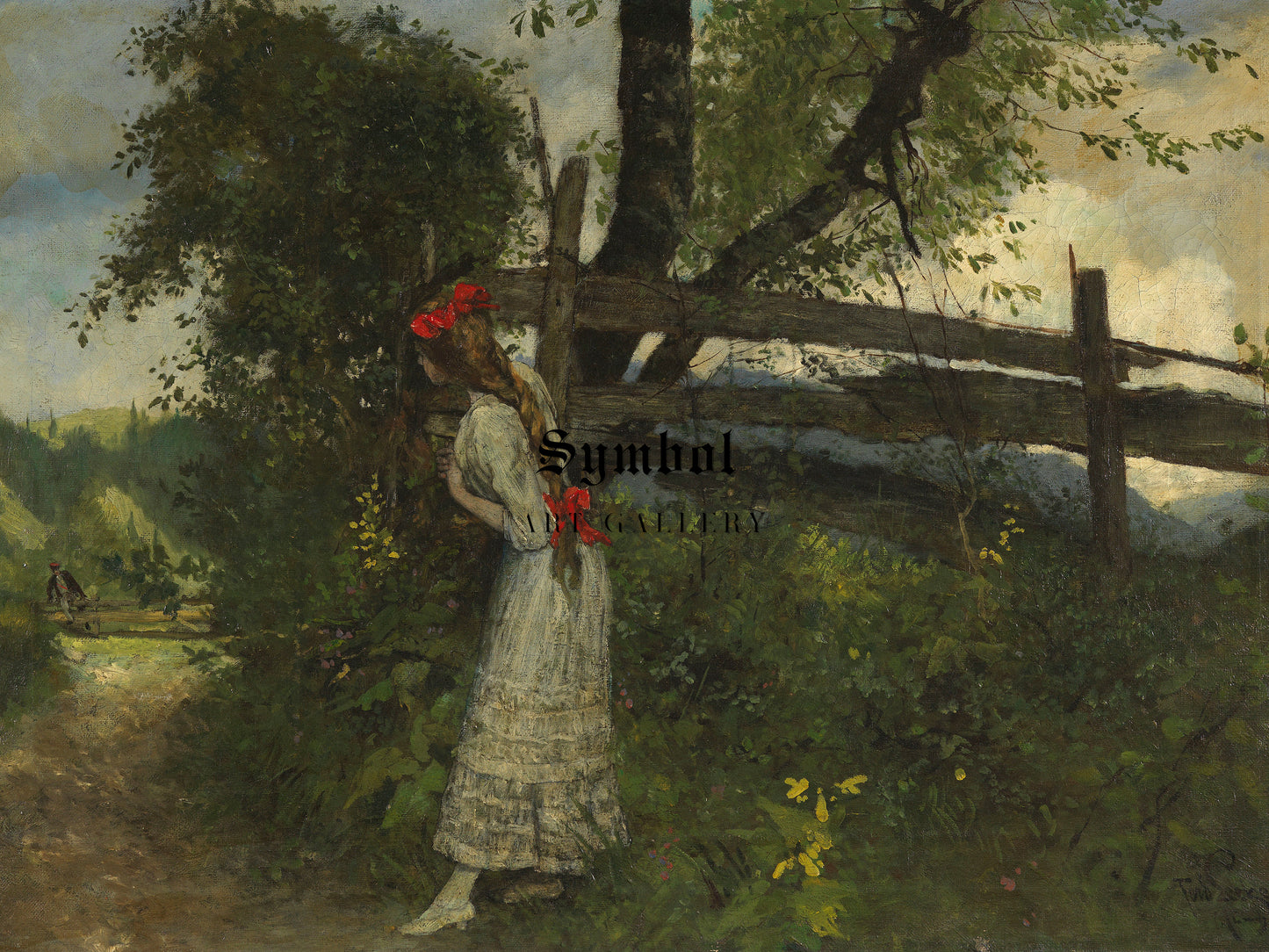 Girl Awaiting Her Lover by Ferdinand Leeke 1911, Wall Art Print, Fine Art Reproduction, Museum Quality Decor, Poster