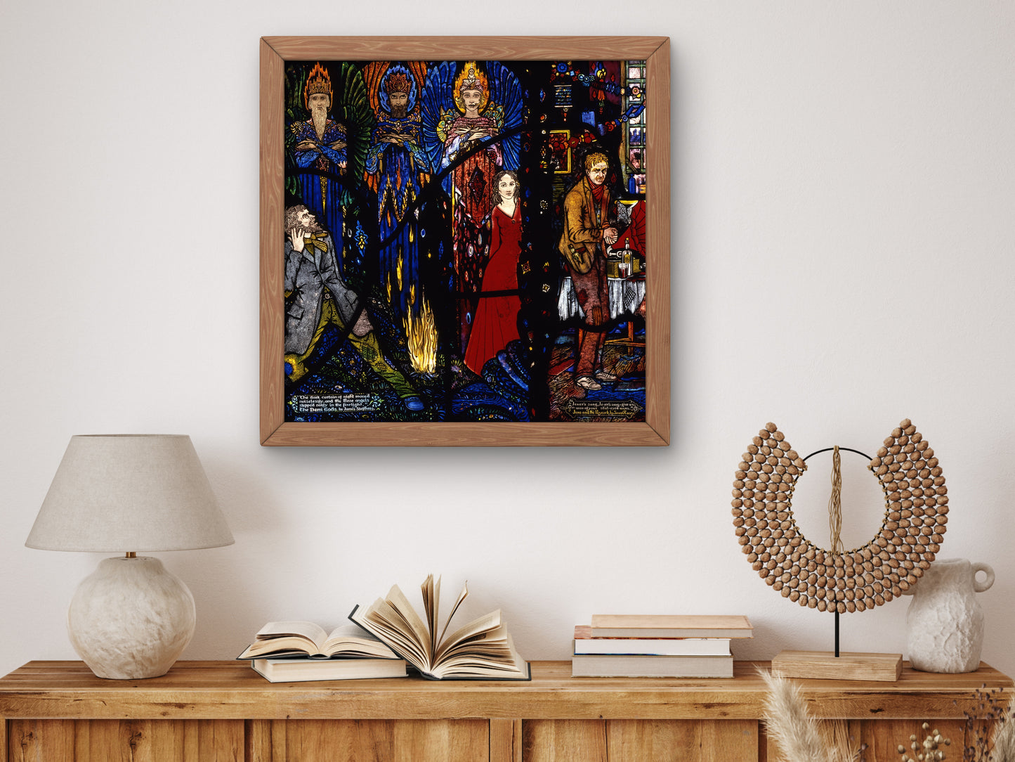 The Demi Gods and Juno and the Paycock from Geneva Window by Harry Clarke 1926, Wall Art Print, Fine Art Reproduction, Museum Quality Decor