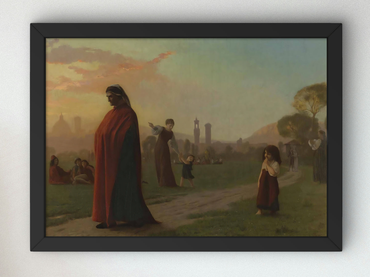 Dante by Jean Léon Gérôme 1853, Wall Art Print, Fine Art Reproduction, Museum Quality Decor, Poster