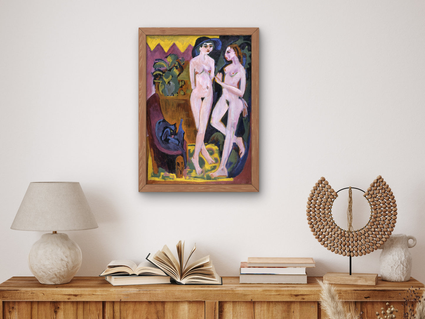 Two Nudes in a Room by Ernst Ludwig Kirchner 1914, Wall Art Print, Fine Art Reproduction, Museum Quality Decor, Poster