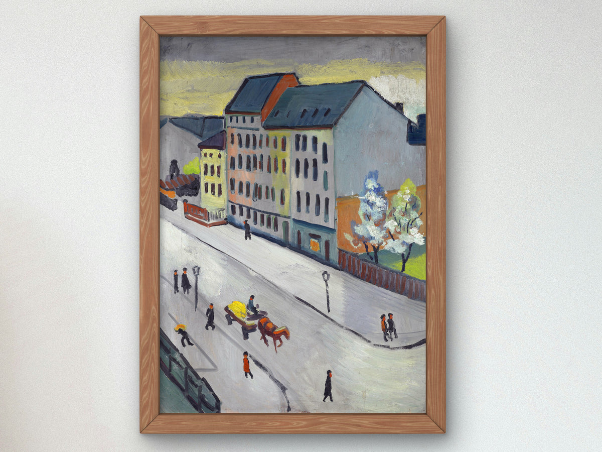 Our Street in Gray by August Macke 1911, Wall Art Print, Fine Art Reproduction, Museum Quality Decor, Poster