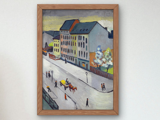 Our Street in Gray by August Macke 1911, Wall Art Print, Fine Art Reproduction, Museum Quality Decor, Poster