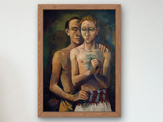 Two Friends by Karl Hofer 1926, Wall Art Print, Fine Art Reproduction, Museum Quality Decor, Poster