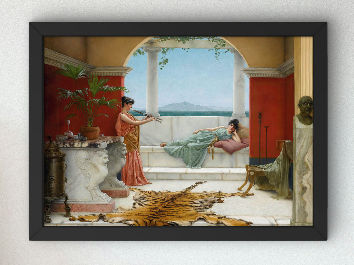 The Sweet Siesta of a Summer Day by John William Godward 1891, Wall Art Print, Fine Art Reproduction, Museum Quality Decor, Poster
