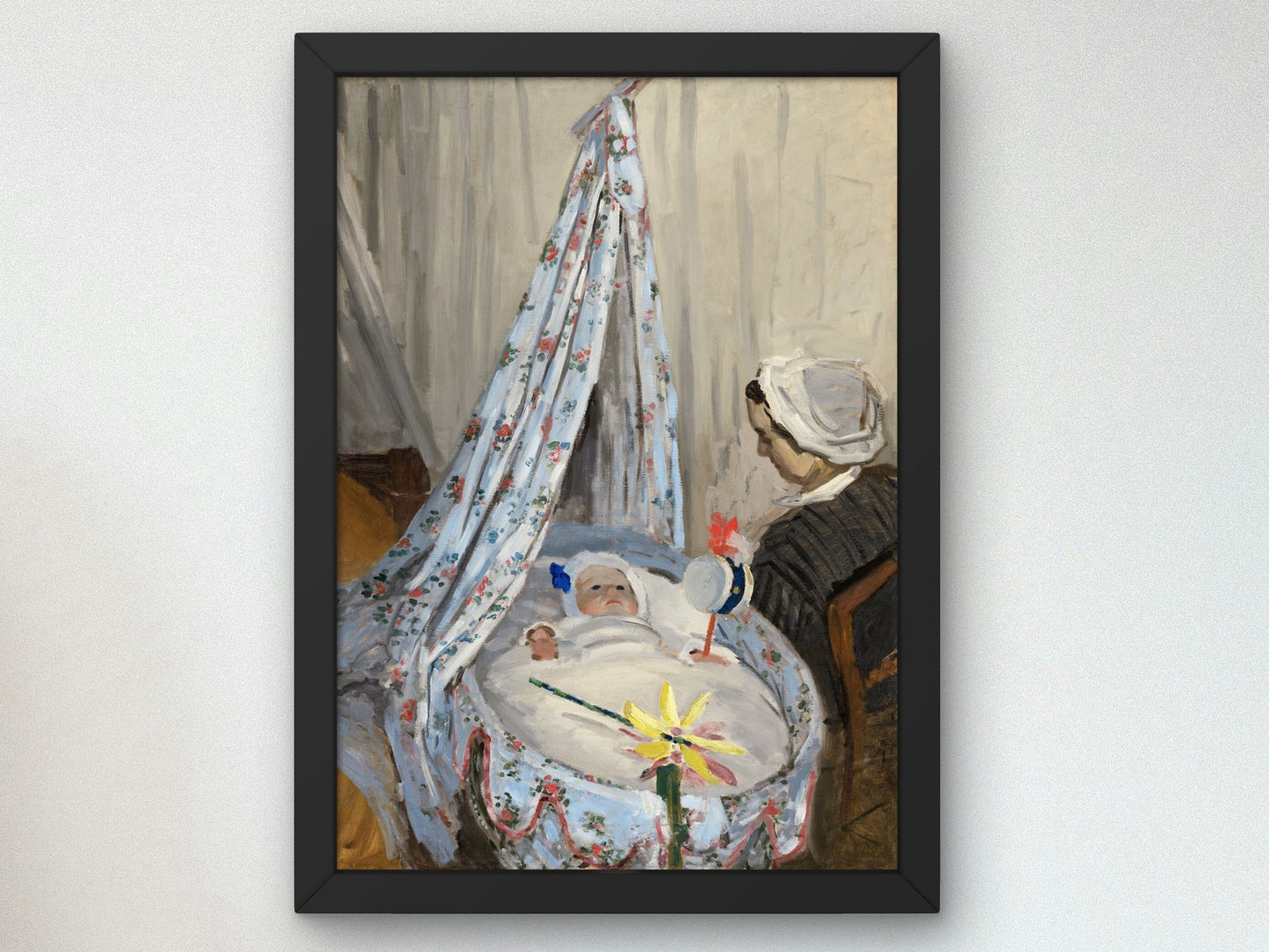 The Cradle Camille with the Artist's Son Jean by Claude Monet 1867, Wall Art Print, Fine Art Reproduction, Museum Quality Decor, Poster