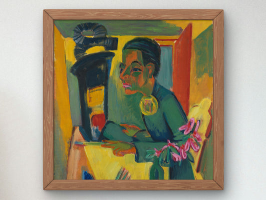 Self Portrait as a Painter by Ernst Ludwig Kirchner 1920, Wall Art Print, Fine Art Reproduction, Museum Quality Decor, Poster