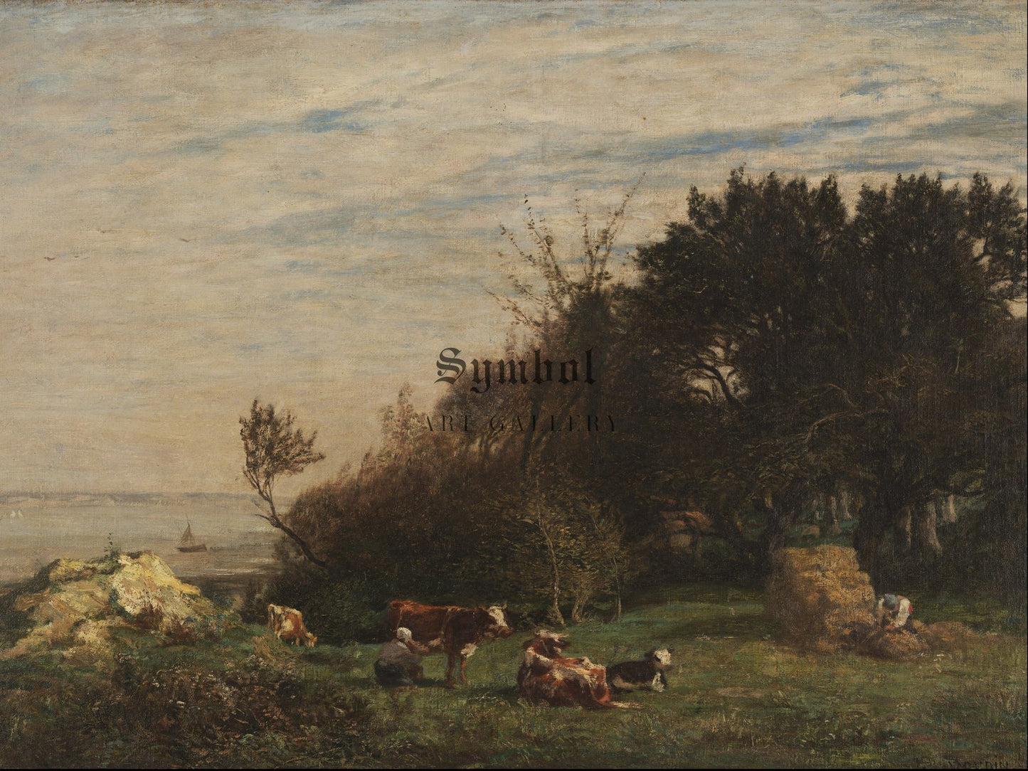 The Farm at Saint Simeon by Eugène Boudin 1856, Wall Art Print, Fine Art Reproduction, Museum Quality Decor, Poster