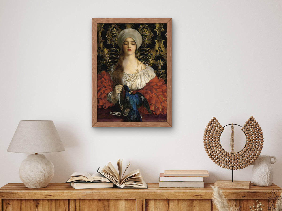 The Blue Bird by Frank Cadogan Cowper 1918, Wall Art Print, Fine Art Reproduction, Museum Quality Decor, Poster