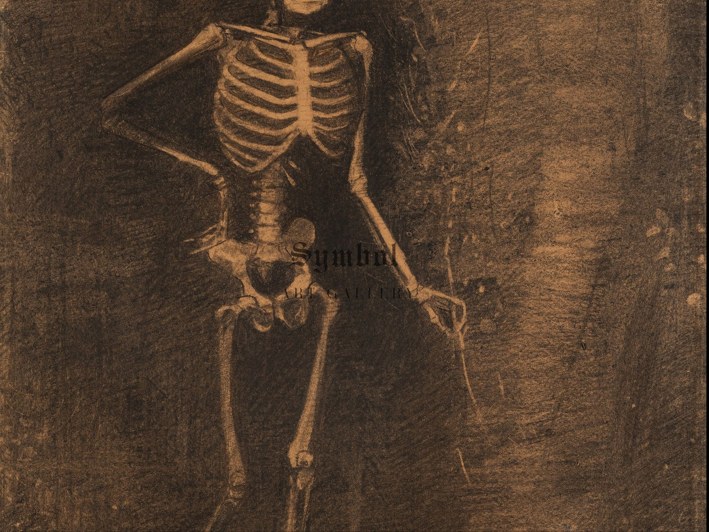 The Skeleton by Odilon Redon 1880, Wall Art Print, Fine Art Reproduction, Museum Quality Decor, Poster