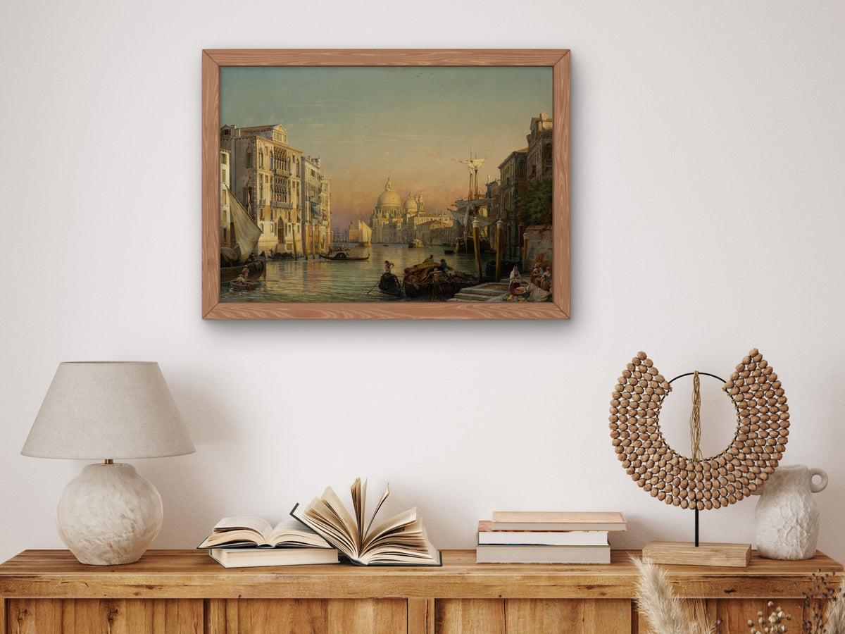 The Canal Grande in Venice with a View of Santa Maria della Salute by Friedrich von Nerly 1840, Wall Art Print, Fine Art Reproduction