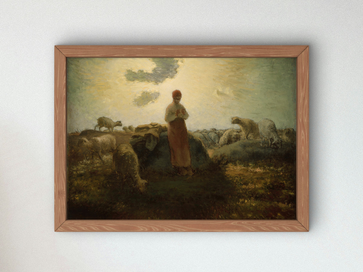 The Keeper of the Herd by Jean François Millet 1871, Wall Art Print, Fine Art Reproduction, Museum Quality Decor, Poster