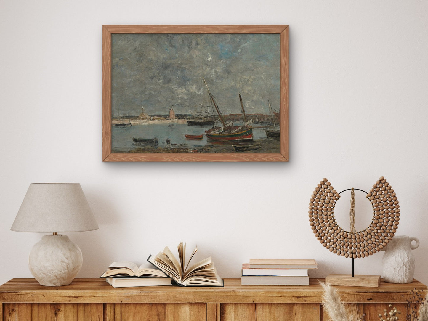 Camaret The Port by Eugène Boudin 1876, Wall Art Print, Fine Art Reproduction, Museum Quality Decor, Poster